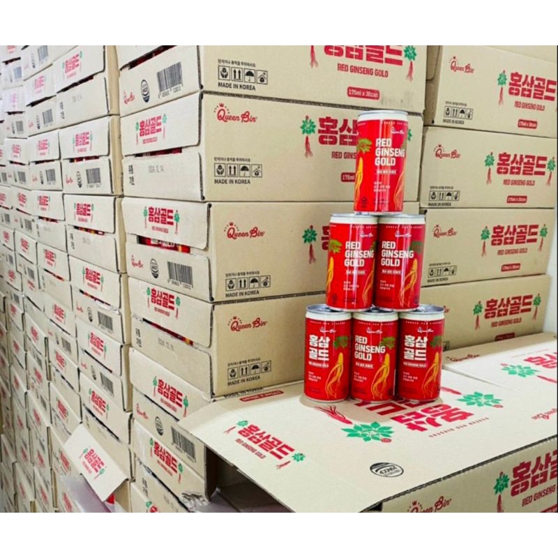 Nước Hồng Sâm Lon Hàn Quốc Queen Bin thùng 30 lon