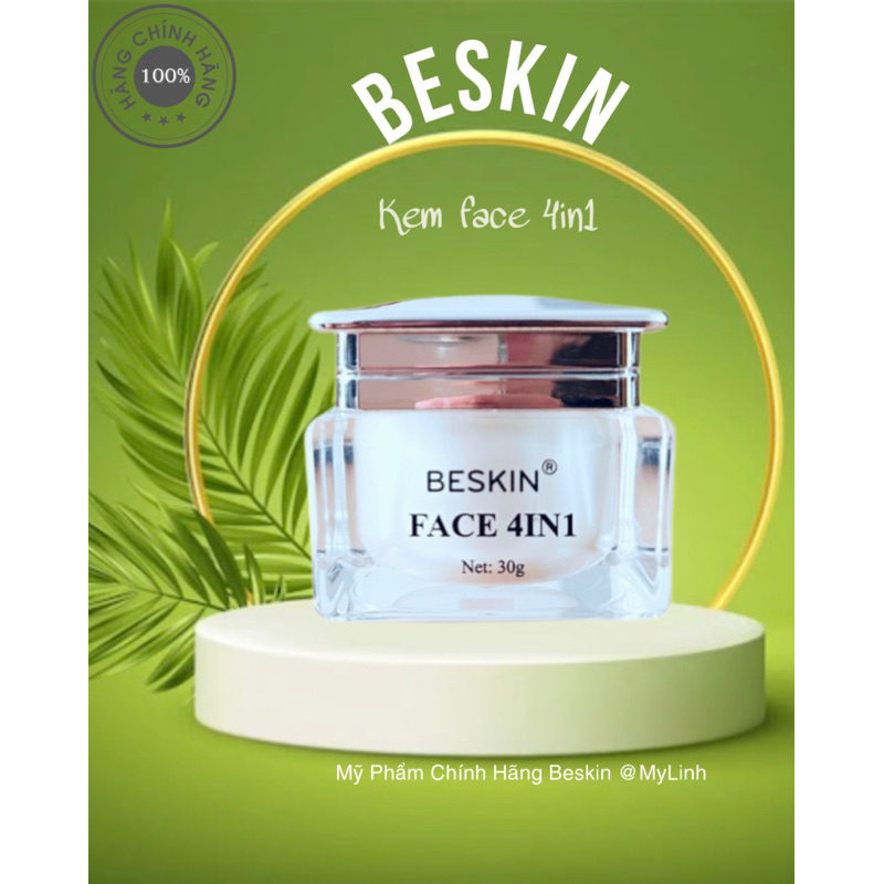 Kem Dưỡng Trắng da mặt chuyên sâu 4in1 Beskin cam kết chính hãng