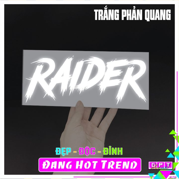TEM Chữ  Raider  Dán Xe I Phản Quang I Hologram 7 Màu