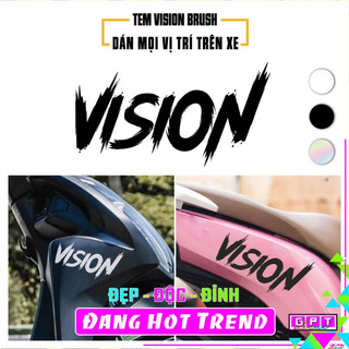 Tem chữ vision dán xe i phản quang i hologram 7 màu