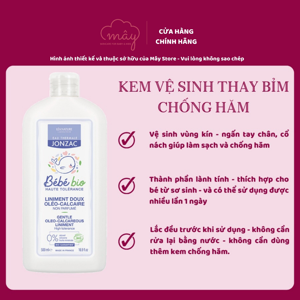 Kem thay tã bỉm và chống hăm hữu cơ cho bé từ sơ sinh Liniment Eau Thermale Jonzac