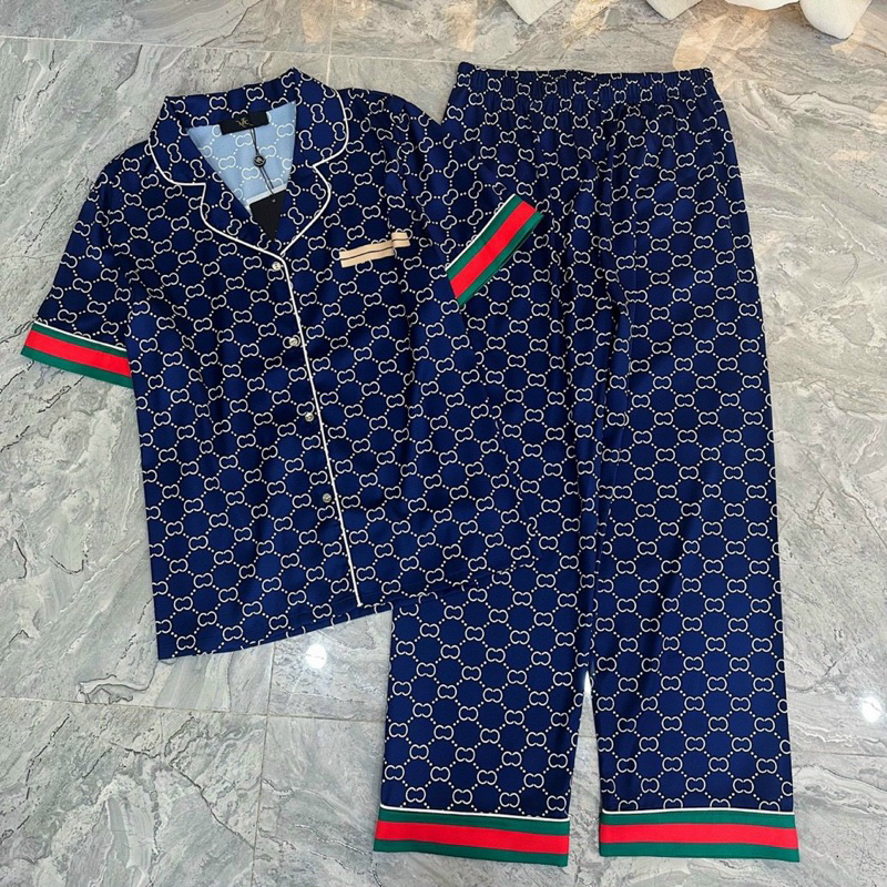 Pijama Gucci Xanh Đậm ( Tay Cộc, Quần Cộc - Dài ) - QCCC