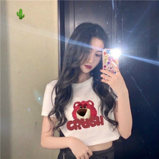 ÁO THUN CROPTOP NGẮN TAY GẤU DÂU SIÊU CUTE P239828