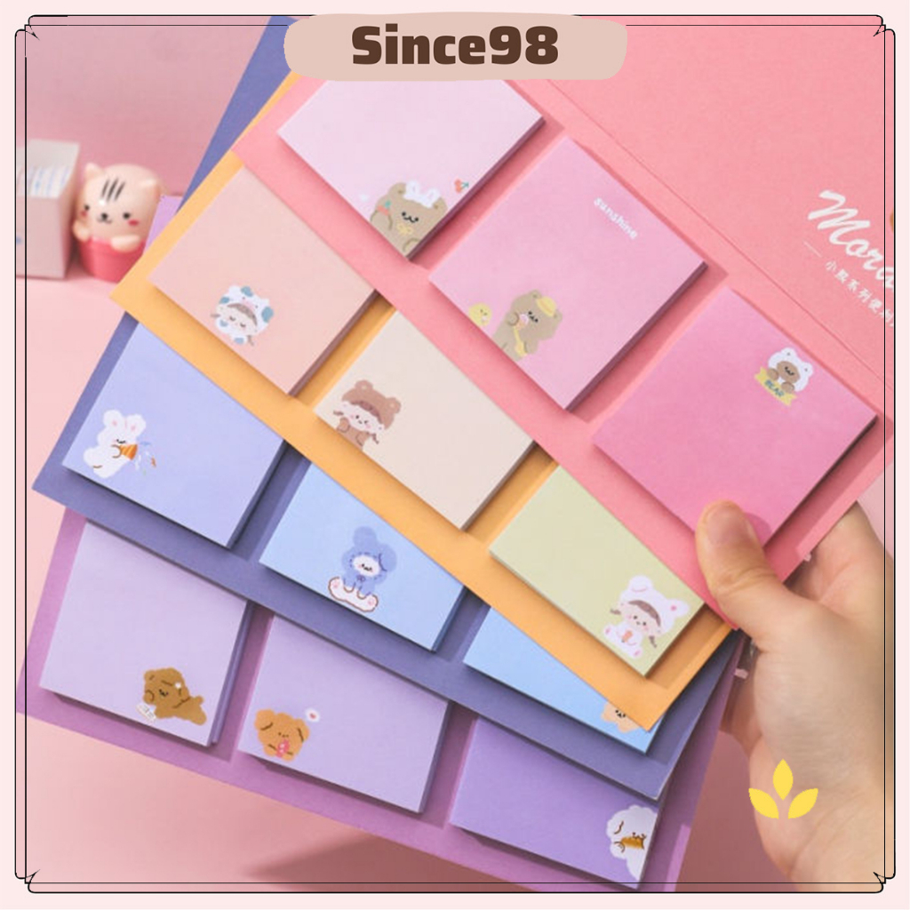 Set 3 tập giấy note cute hình thú, văn phòng phẩm phong cách Hàn Quốc - Sinc98 - SI30