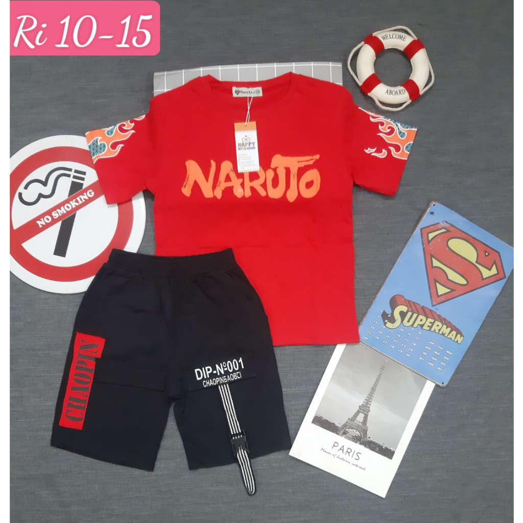 Bộ quần áo bé trai Happy kids chất liệu 100% cotton 4C cho bé từ 20kg - 38kg