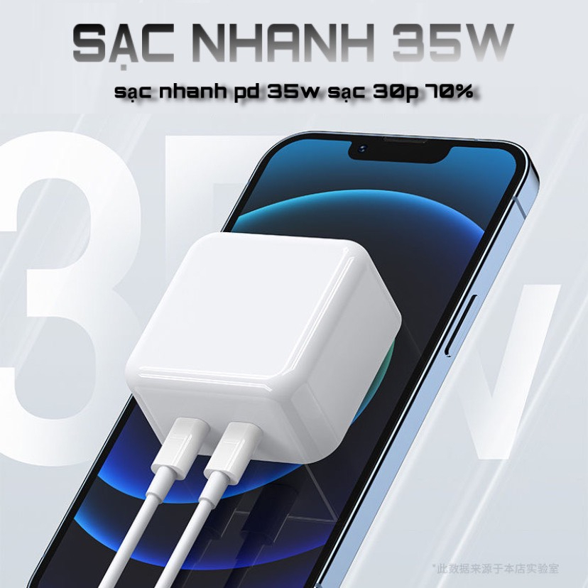 Sạc Nhanh PD35W Dây Dài 1m5 Sạc Nhanh 30p Đạt 70% Pin Có Thể Gấp Gọn - Phụ kiện điện thoại Weisheng