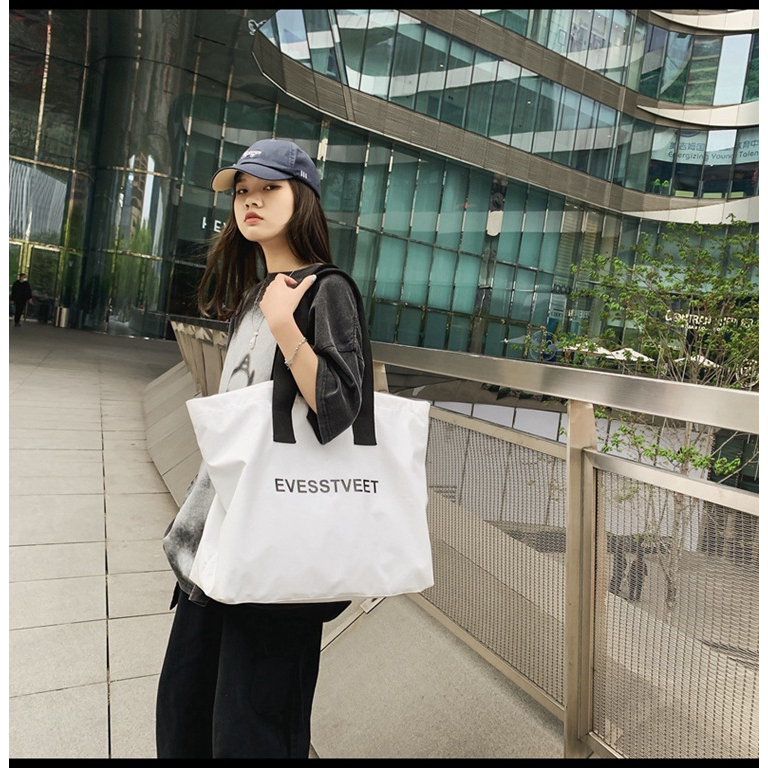 Túi tote Du lịch đeo vai dung tích lớn nữ Evest cỡ lớn 45cm {VIDEO THẬT}