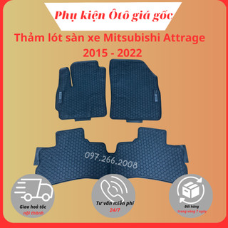 Thảm lót sàn xe Mitsubishi Attrage 2015 - 2022 - Cao su đúc không mùi, mẫu tổ ong NISSIN
