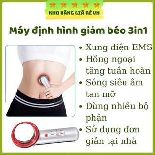 Máy Massage Xung Điện Massage Bụng Giảm Mỡ Sóng Âm Ultrasonic Slimming 3in1 [ Kho Hàng Giá Rẻ VN ]