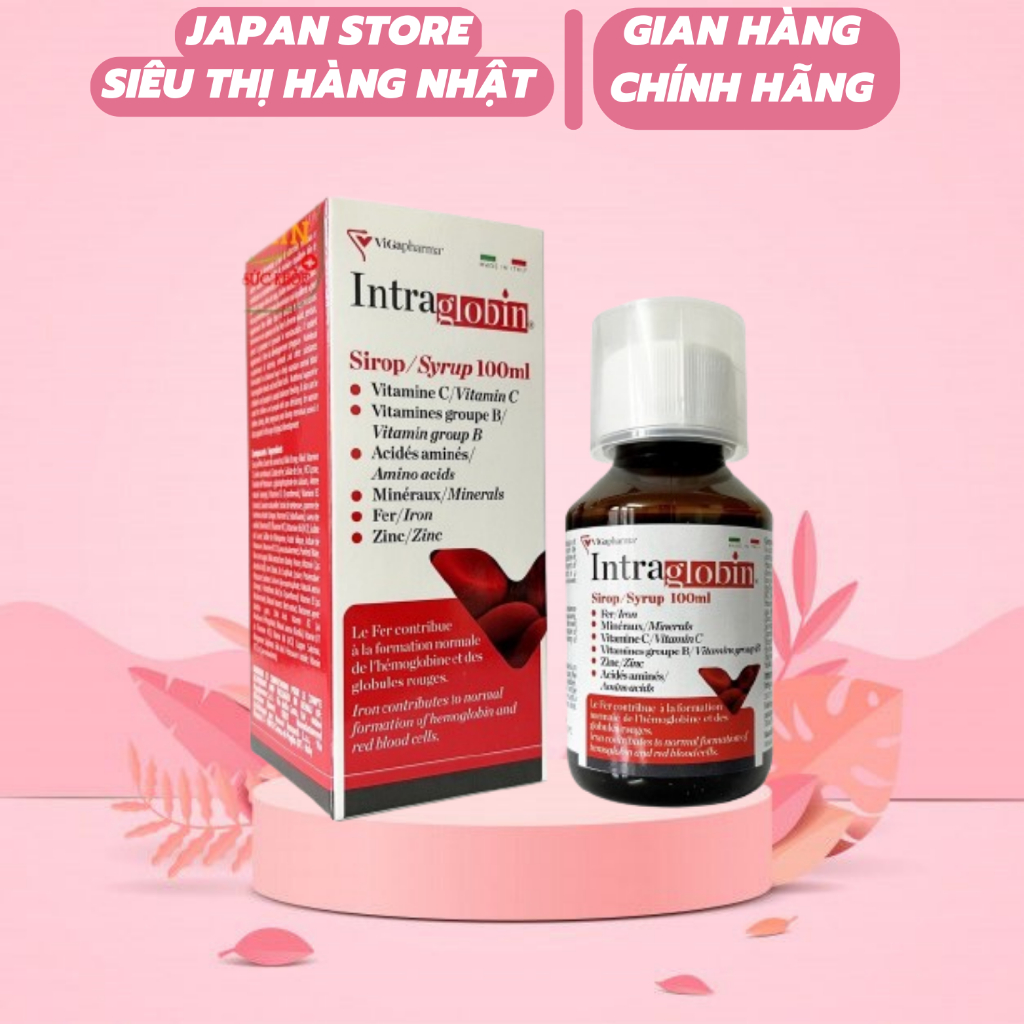 Siro Intraglobin orihiro bổ sung sắt,vitamin tổng hợp cho bé và người lớn giúp bổ máu, giảm nguy cơ thiếu máu