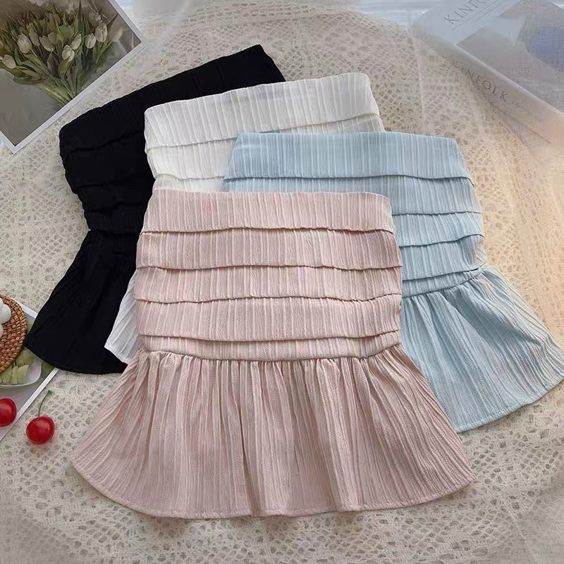 Áo cúp ngực vải đũi - áo quây bồng xòe tiểu thư sang chảnh D48 | BigBuy360 - bigbuy360.vn