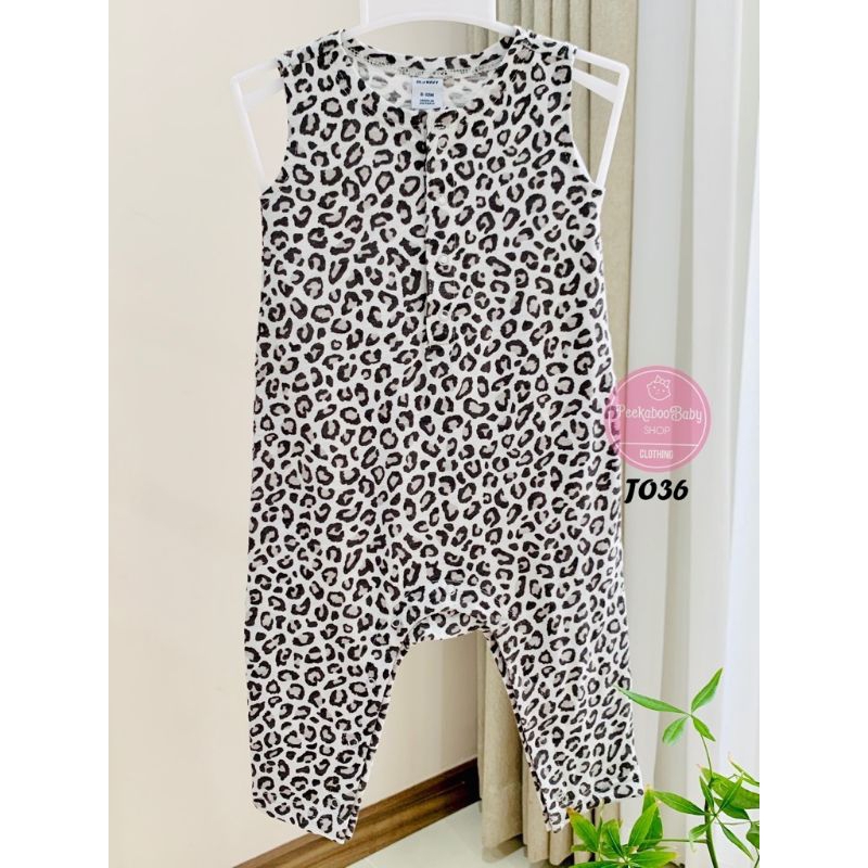 Jumpsuit sát nách hoạ tiết bèo cho bé 0-2 tuổi