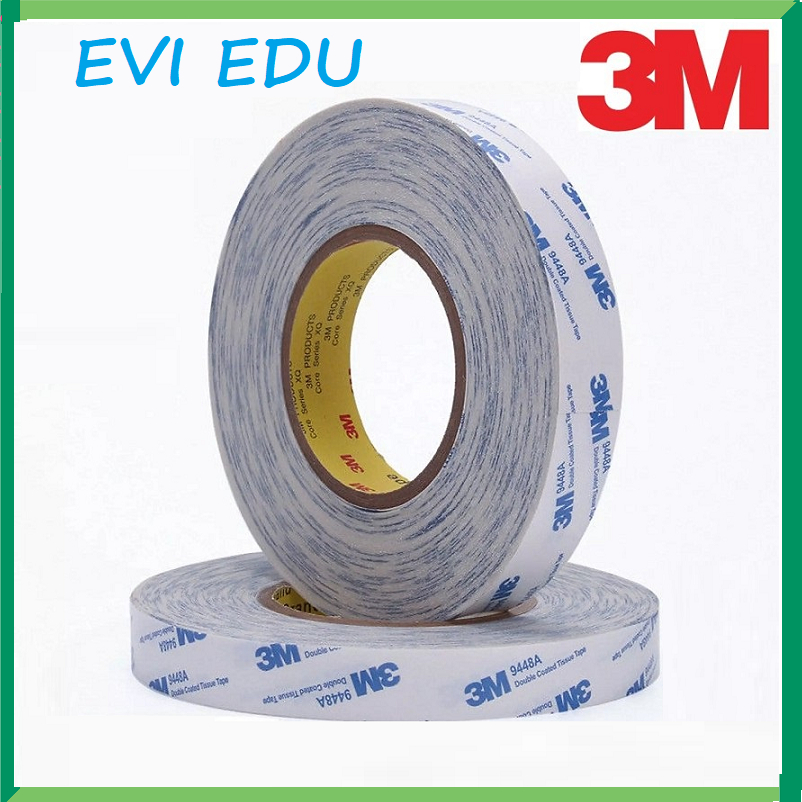 Băng keo 2 mặt siêu dính chịu nhiệt 3M / Băng dính 2 mặt 15mmx50m bám dính với nhiều loại bề mặt