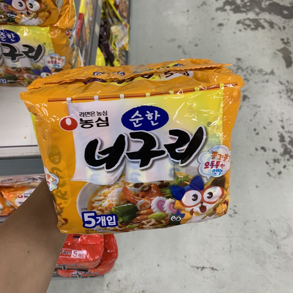 Mỳ Neoguri gấu trúc cay nhẹ - gói 120gr - Nongshim - nhập khẩu Hàn Quốc -  순한너구리멀티팩