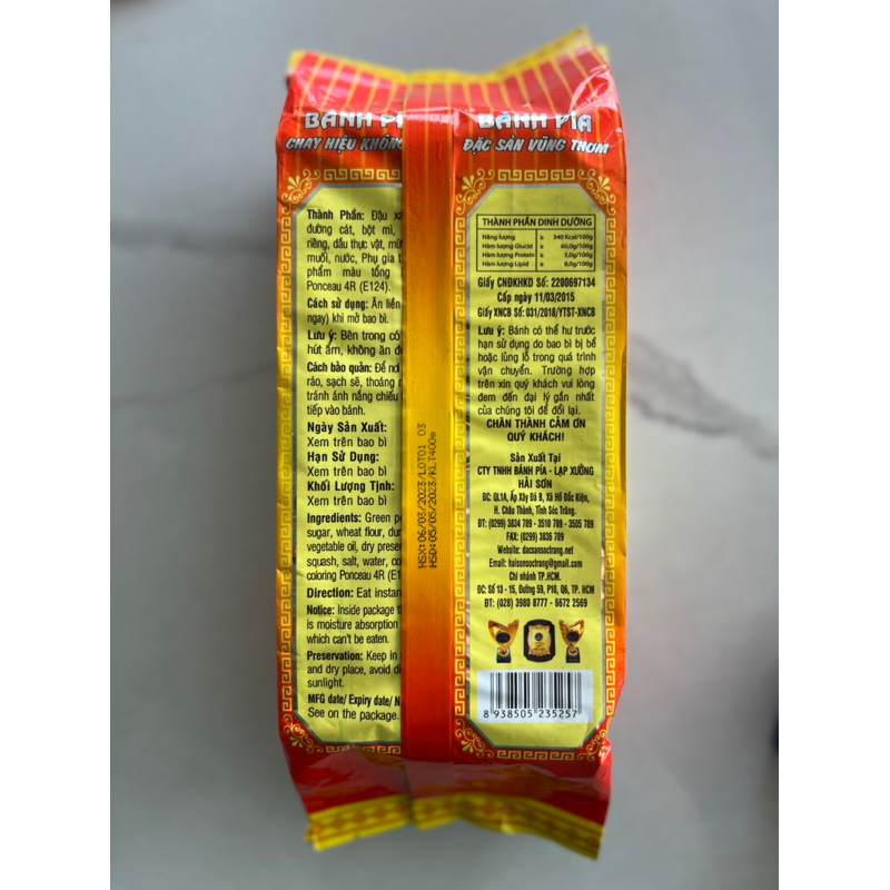 Bánh pía chay Đất Phương Nam, hộp 4 cái