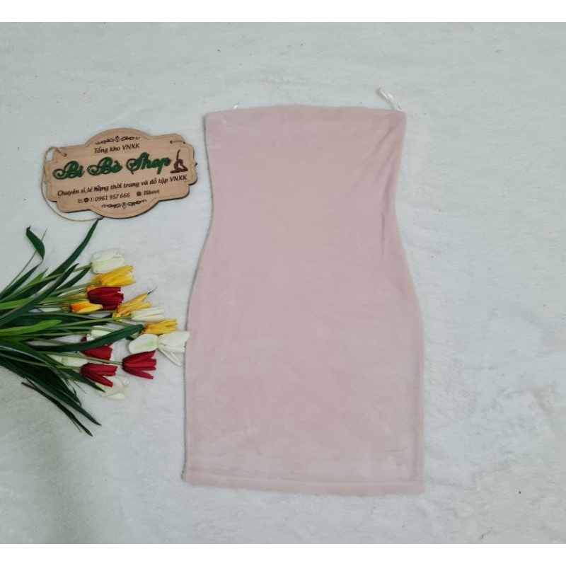 Đầm nhung cup ngực xuất dư xịn hãng Double.zero