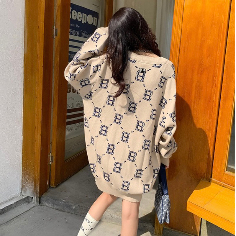 Áo Khoác Cardigan MLB Logo 💙 FREESHIP 💙 dệt toàn thân Hàng Trung LikeAuth - Đồ Đôi Nam Nữ Unisex