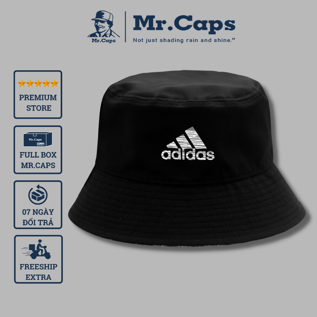 Nón vành tròn bucket adidas - Mũ bo vành trắng đen thời trang cặp cho nữ và nam cao cấp phong cách Hàn Quốc Mrcap Store