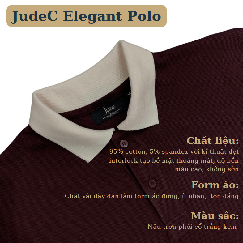 Áo Polo Elegant  vải cotton cá sấu chất lượng JudeC