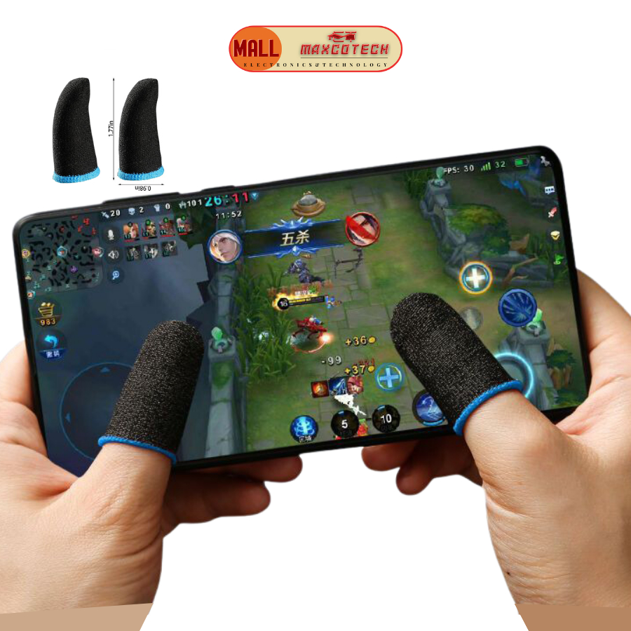 Bao Tay 2 Ngón Chống Mồ Hôi Maxcotech Sợi Bạc Chơi Game Mobile Không Bị Dính Cảm Ứng