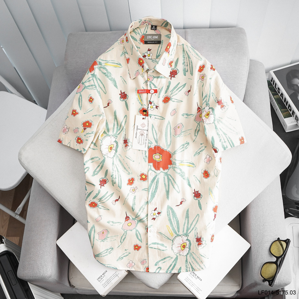 HÀNG VNXK - Áo sơmi bông họa tiết đơn giản  dòng sơ mi hoa rất được ưa chuộng pl7