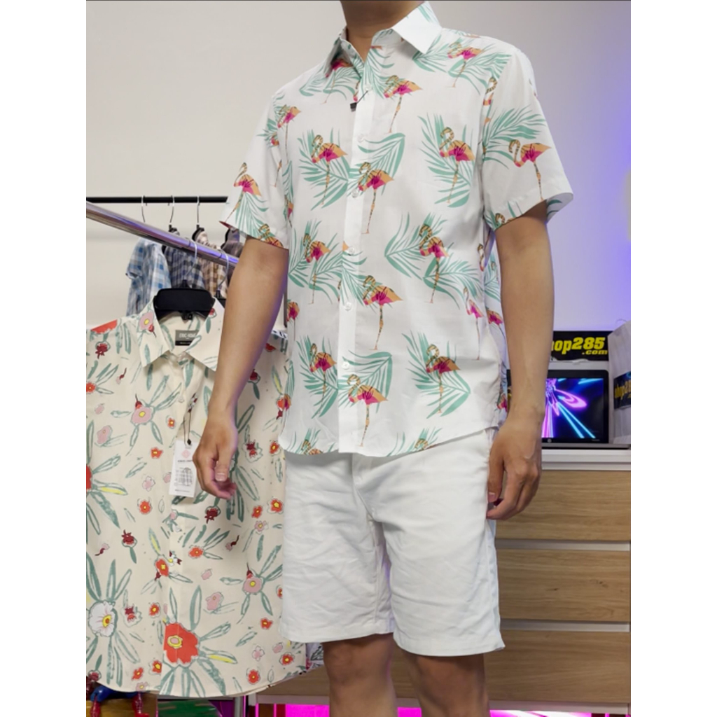 HÀNG VNXK - Áo sơmi bông họa tiết đơn giản  dòng sơ mi hoa rất được ưa chuộng pl7