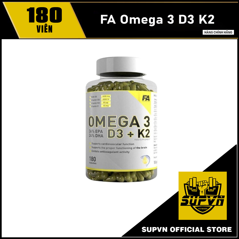 FA Omega 3 D3 K2 (180 Viên) - Hỗ Trợ Sức Khỏe Toàn Diện Bổ Trợ Xương Khớp Và Hệ Miễn Dịch