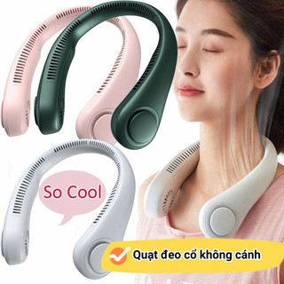 Quạt đeo cổ không cánh mini sạc usb tiện lợi 3 cấp độ gió - quạt quàng cổ mini