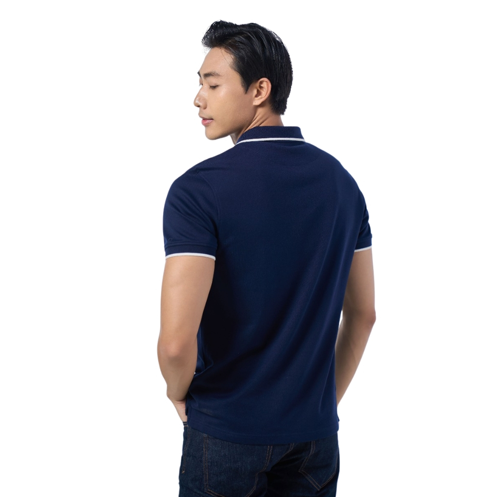 Áo thun nam có cổ bẻ polo OWEN APV231365 phông ngắn tay hàng hiệu cao cấp dáng body fit màu đen vải cotton mềm mát