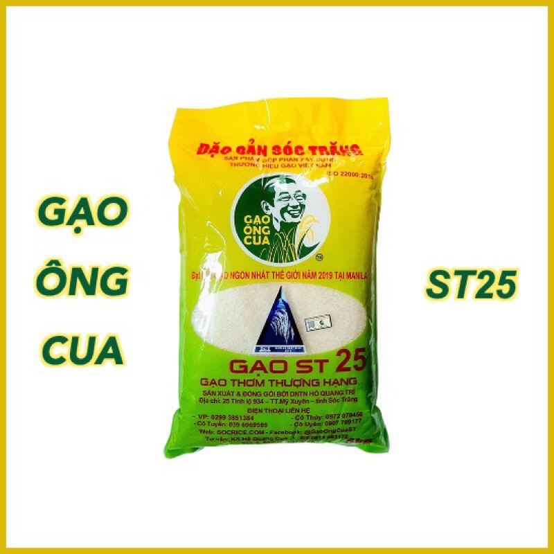 GẠO ST25 ÔNG CUA * 2 túi 5kg*