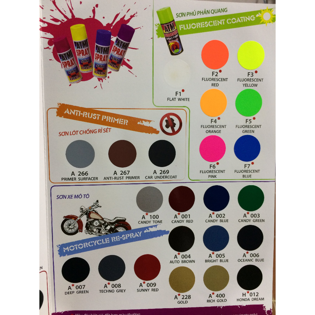 Sơn xịt ATM A268 màu xanh lá đậm