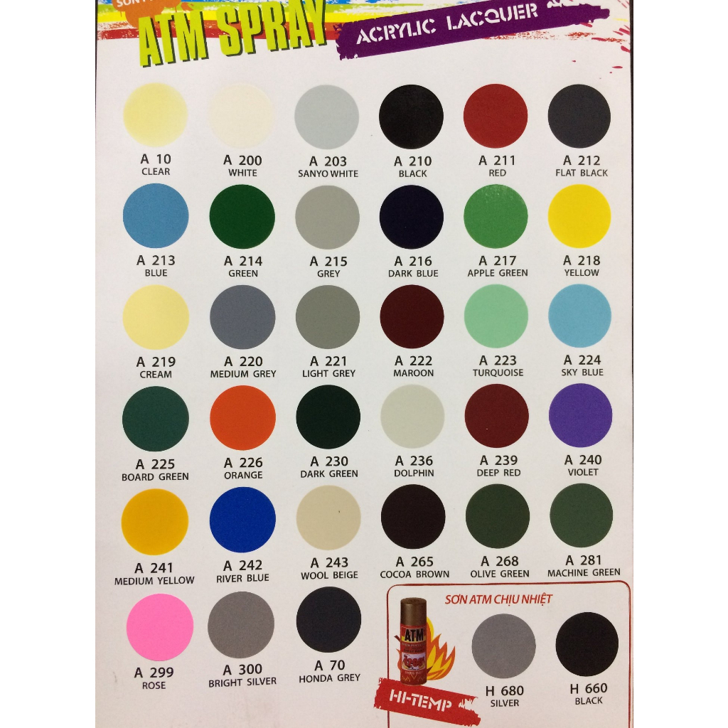 Sơn xịt ATM A268 màu xanh lá đậm