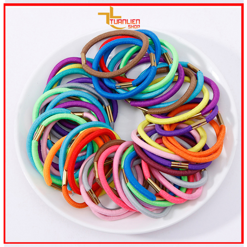 Combo Thun cột tóc khoá ngựa thời trang dễ thương (nhiều màu)