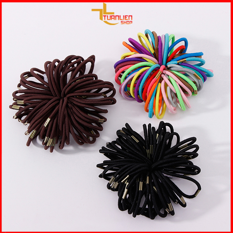 Combo Thun cột tóc khoá ngựa thời trang dễ thương (nhiều màu)