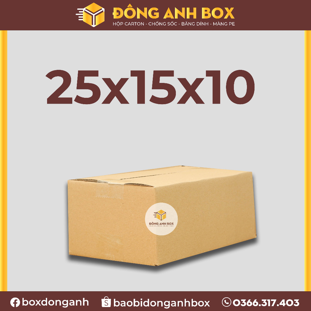 Hộp 25x15x10 hộp giấy đóng hàng, hộp shipcod ,hộp carton giá rẻ tại xưởng