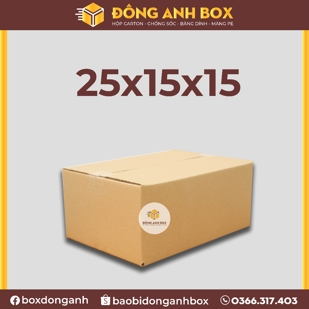 Hộp 25x15x15, hộp giấy đóng hàng, hộp shipcod ,hộp carton giá rẻ tại xưởng