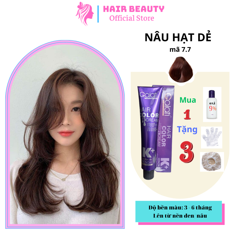 Thuốc nhuộm tóc GALATI màu Nâu Hạt Dẻ tuýp 100g, không cần tẩy tóc
