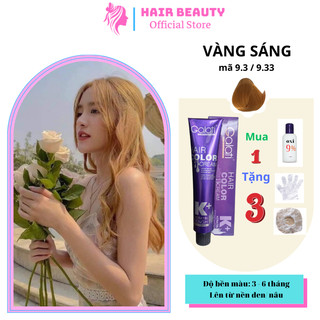 Thuốc nhuộm tóc galati màu vàng sáng 9.3 / 9.33 tuýp 100g, không cần tẩy, không khô tóc