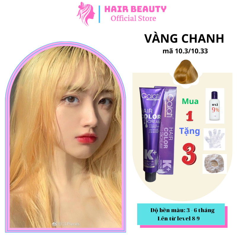 Thuốc nhuộm tóc GALATI màu Vàng Chanh tuýp 100g, không tẩy, không khô tóc