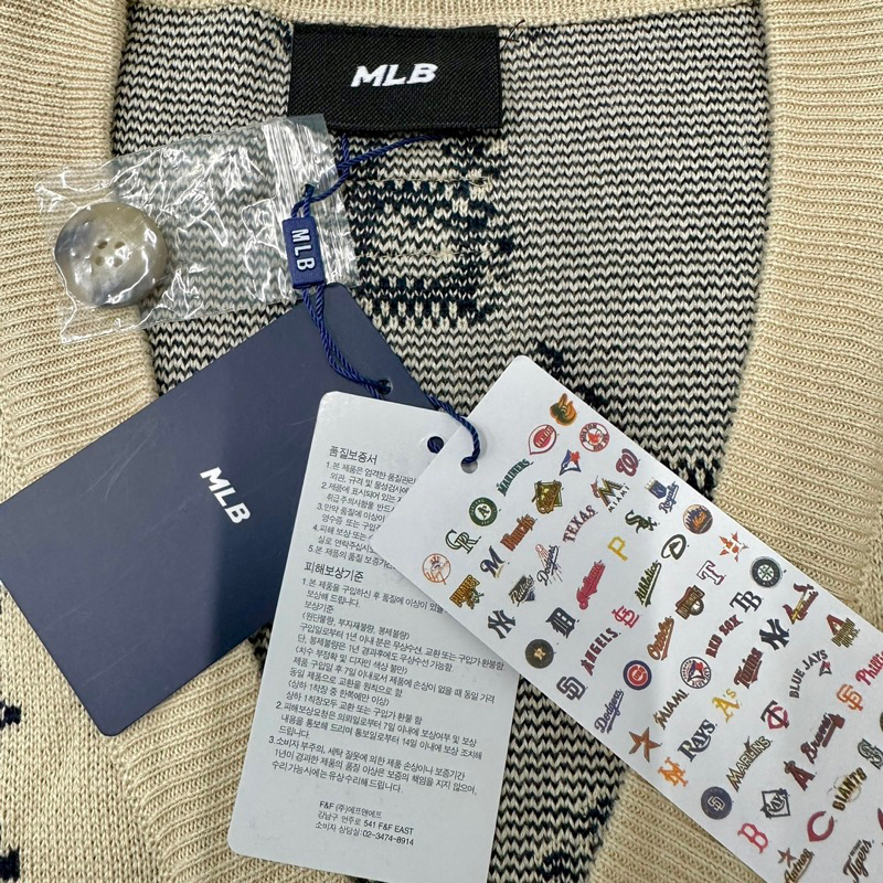 Áo Khoác Cardigan MLB Logo 💙 FREESHIP 💙 dệt toàn thân Hàng Trung LikeAuth - Đồ Đôi Nam Nữ Unisex