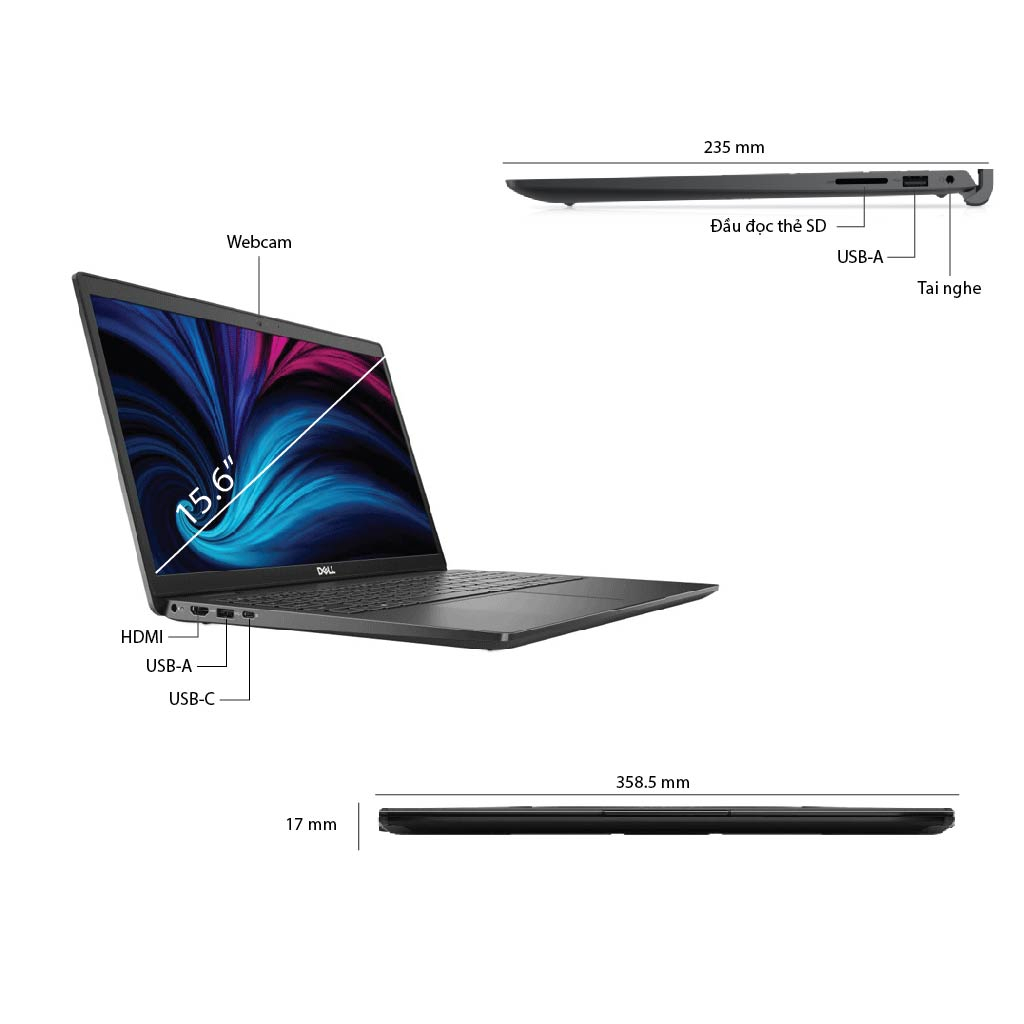 Laptop Dell Inspiron 3520  - hiệu quả hơn với CPU Intel Gen 12
