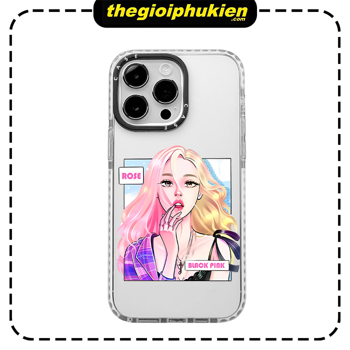 Ốp lưng iPhone chống sốc trong suốt camera viền đen idol Rose 6/6s/7/8/x/xr/xs/11/12/13/14/plus/pro/max - sh2032
