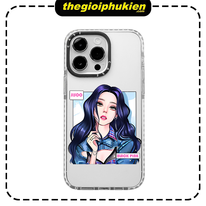 Ốp lưng iPhone chống sốc trong suốt camera viền đen idol Jisoo 6/6s/7/8/x/xr/xs/11/12/13/14/plus/pro/max - sh2033