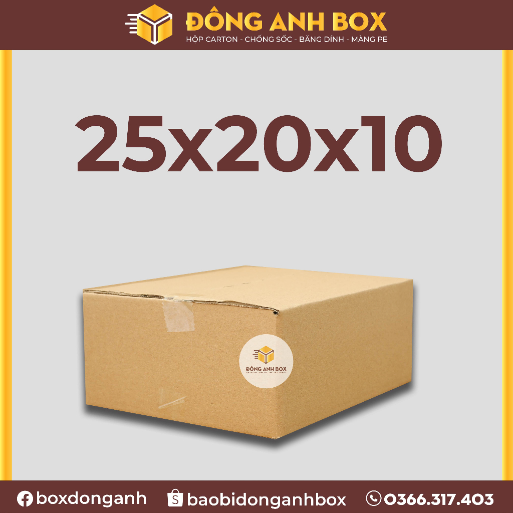 Hộp 25x20x10 Dễ Sử Dụng Và Dùng Để Đóng Gói Hàng Hóa
