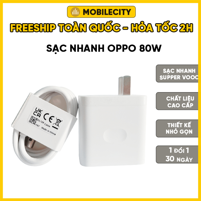 Củ sạc nhanh Oppo 80W (OPPO Find X5 Pro, Realme Q5 Pro, Realme GT Neo 3) - MobileCity 398 Cầu Giấy