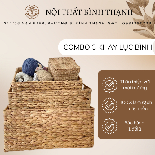 Hộp đựng quần áo,giỏ đựng vật dụng đa năng lục bình, sọt đựng trái cây, hộp sách,khay cói đựng đồ, mây tre đan