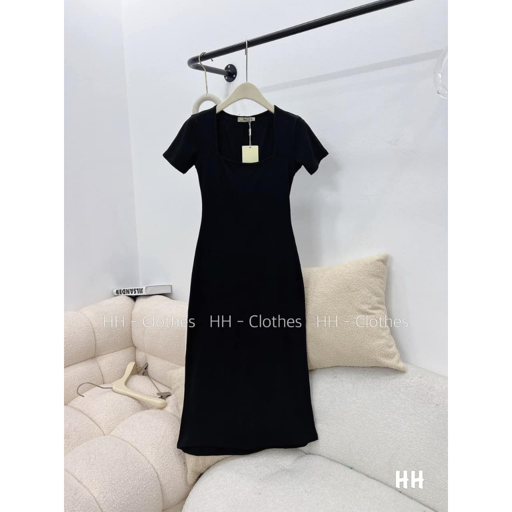 Đầm Body Thun Dáng Dài Xẻ Tà Năng Động Màu Đen Và Các Mẫu Body Hot