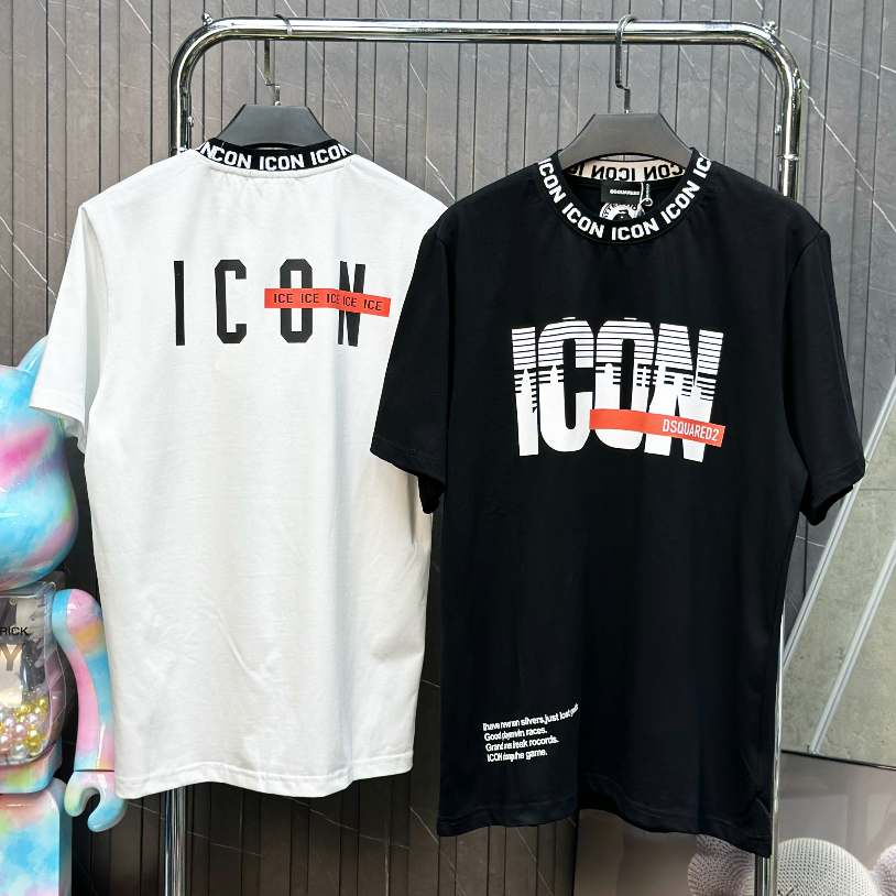 Áo T-shirt Dsquared2 Icon Ice check cổ LA on web