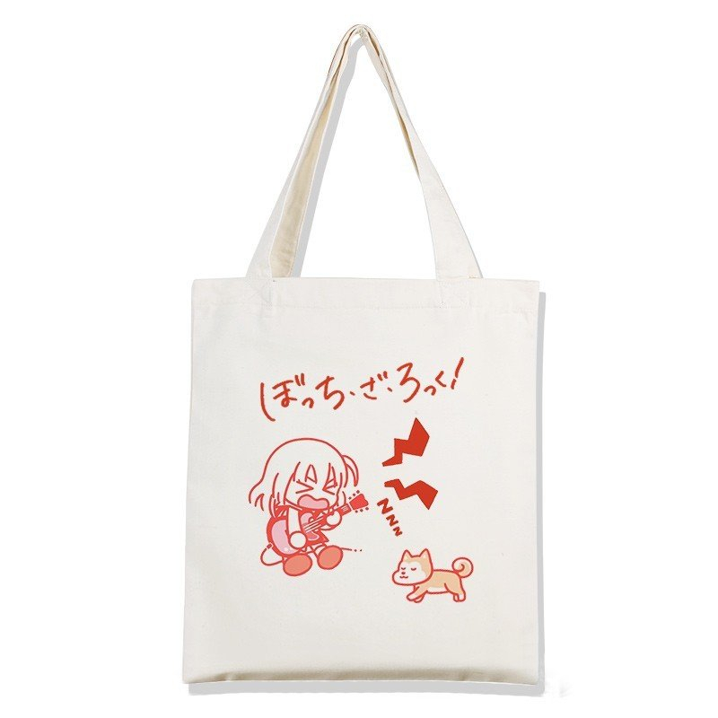 Túi tote vải đen trắng in hình BOCCHI THE ROCK!  ver sắc màu anime manga tiện lợi thời trang đeo vai