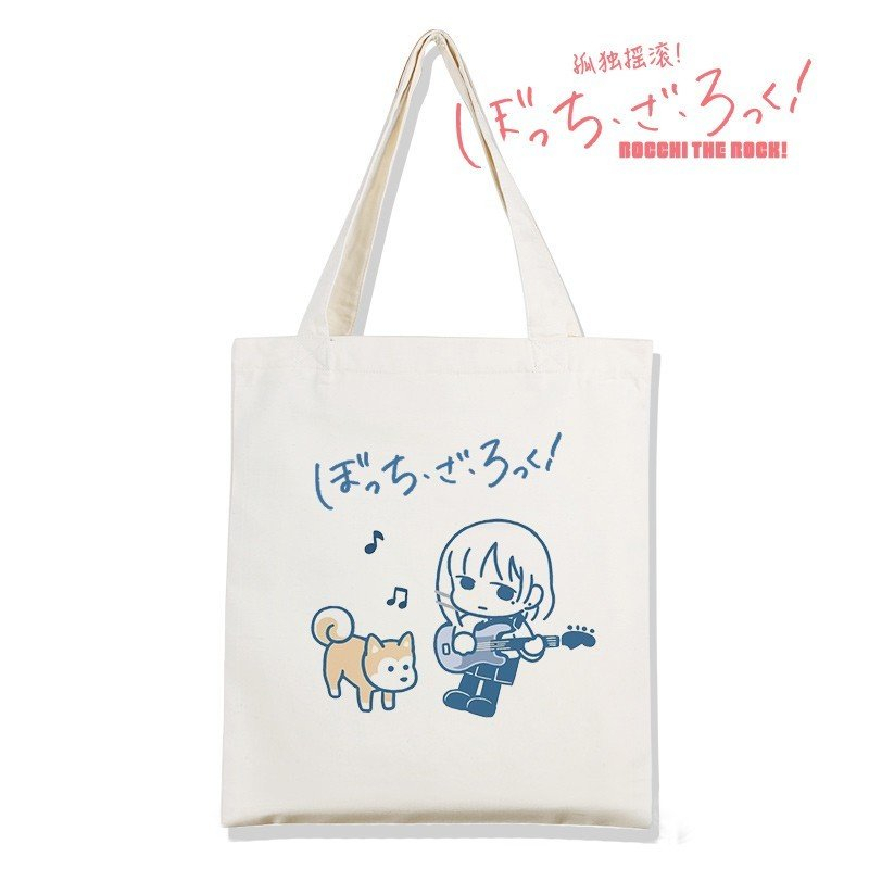 Túi tote vải đen trắng in hình BOCCHI THE ROCK!  ver sắc màu anime manga tiện lợi thời trang đeo vai
